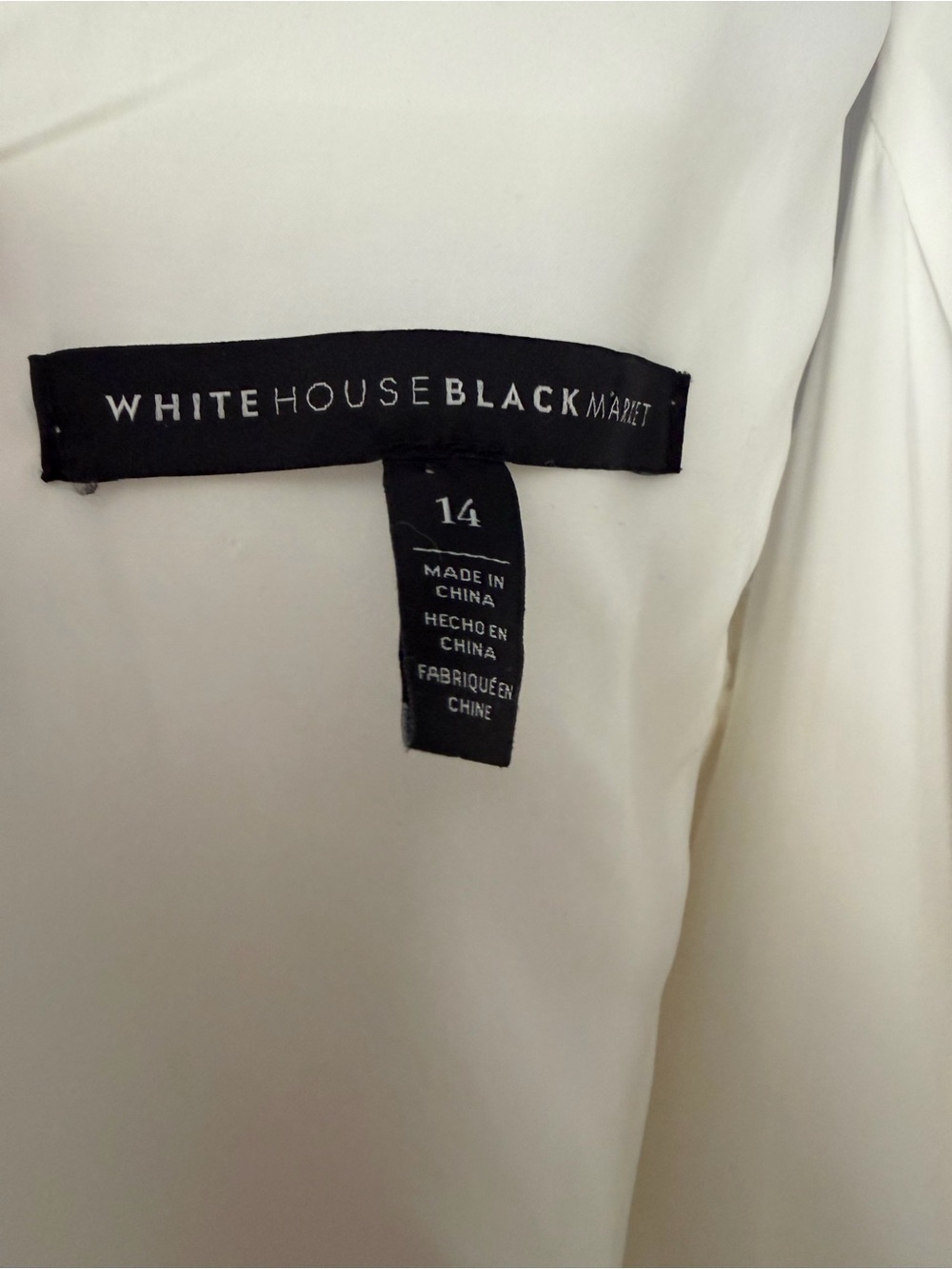 White House Black Market White Midi Dress with Black Piping - Picture 11 of 16